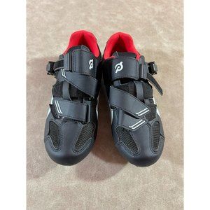 Peloton Womens Cycling Outdoor Shoes with Cleats Black Red EU 37 US 6